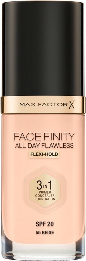 277x840-43 Max Factor All Day Flawless 3 in 1 Facefinity Foundation Make Up SPF 20 Beige 55 30 ml - Afbeelding 1
