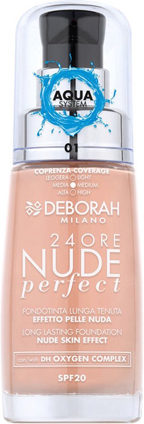 286x840-83 Deborah Milano 24Ore Nude Perfect Foundation 1 Fair - Afbeelding 1