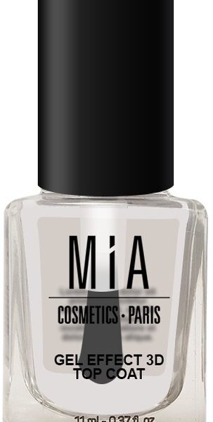 MIA Cosmetics Paris Gel Effect 3d nagel top coat 11 ml Transparant