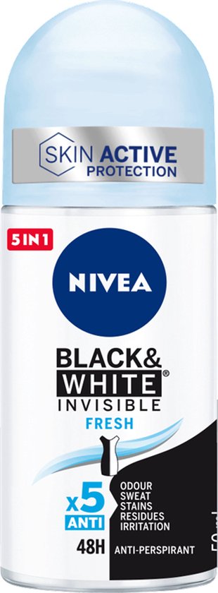 310x840-21 Deodorant Roller Black & White Invisible Fresh Nivea (50 ml) - Afbeelding 1
