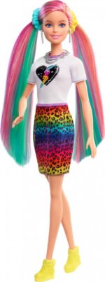 Barbie Leopard Regenbooghaar Barbiepop - Modepop - Afbeelding 5