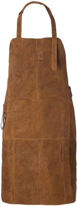 314x840-14 Lederen BBQ Schort - Lichtbruin - Afbeelding 1