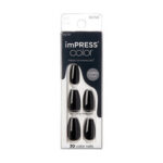 imPRESS Color MC All Black Nails   Samolepici nehty   30 ks