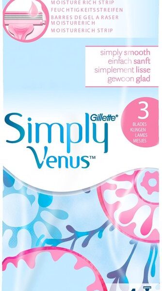 Gillette Venus Simply3 - 4 Stuks - Wegwerpscheermesjes