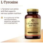 Solgar L Tyrosine Free Form   Amino Acid   50 X 500Mg Vegicaps