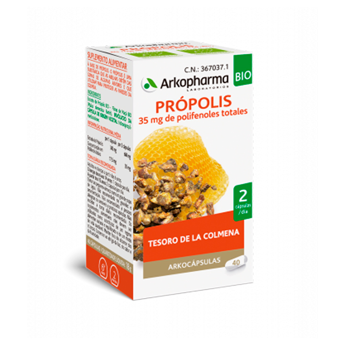 3578836110929 Arkopharma Arkocápsulas Propolis 40 Capsules - Afbeelding 1