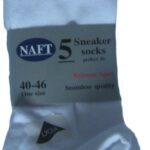 Naft 5 Paar Enkel Sokken Wit Multipack Unisex Sneakersokken 40-46