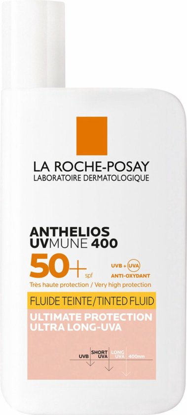 379x840-115 La Roche-Posay Anthelios UVMUNE 400 Getinte Fluide voor een Gevoelige Huid SPF50+ 50ml - Zonnebescherming voor het gezicht - Afbeelding 1