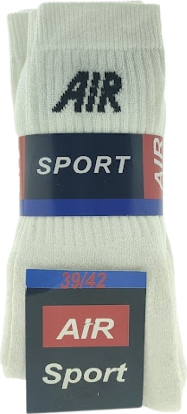 381x840-5 Katoenen Sportsokken Wit - 39/42 - 5 Paar - Afbeelding 1