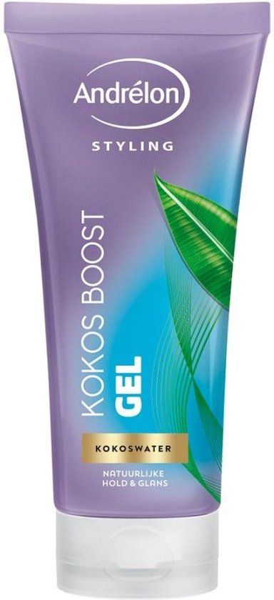 384x840-14 Andrélon Kokos Boost Styling Gel met Kokoswater - Tube 200 ml - Afbeelding 1