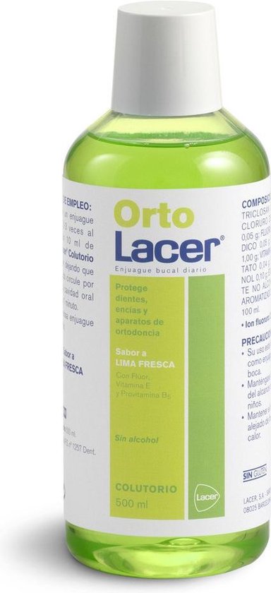 384x840-27 Lacer Colutorio Ortolacer Con Sabor A Lima Fresca 500 Ml - Afbeelding 1