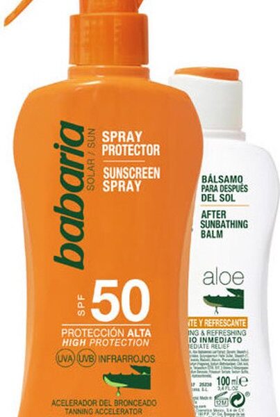 Zonbeschermingset Aloe Vera Babaria (2 pcs) SPF 50 50