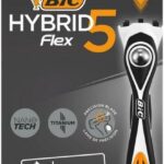 BIC scheermesjes - Hybrid 5 Flex Scheersysteem voor Mannen - Precisietrimmer en 5 beweeglijke Titanium Mesjes - scheerapparaat met 2 navulmesjes