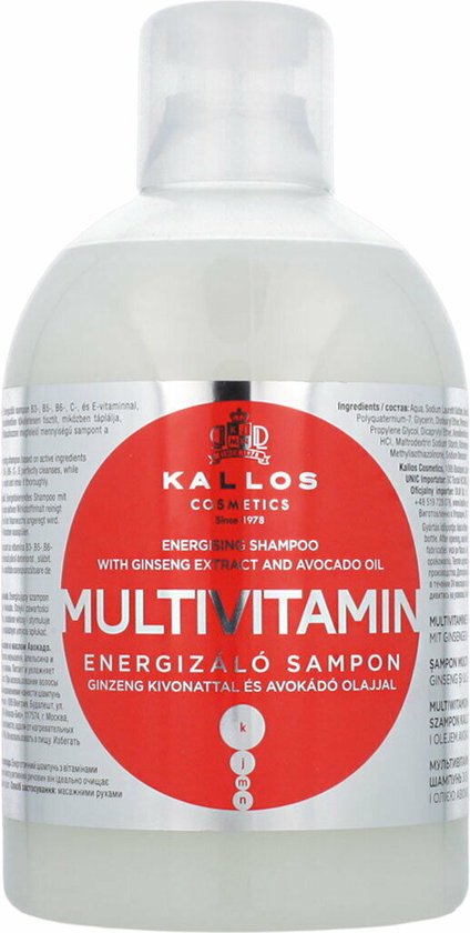 424x840-91 Kallos - Multivitamin Shampoo with Ginseng Extract and Avocado Oil - 1000ml - Afbeelding 1