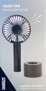 Sundaze hand ventilator USB Ø10cm mat zwart