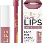 Eveline - Oh My Lips Liquid Matt Lipstick&Contour Lip Liner Matte And Contour 4.5Ml+1Pc. 13 Brownie Biscotti