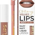 Eveline - Oh My Lips Liquid Matt Lipstick&Contour Lip Liner Matte And Contour 4.5Ml+1Pc. 14 Choco Truffle