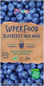 7th Heaven Superfood Blueberry Mud Face Mask with Refreshing Raspberry and Anti-oxidant Blueberry to Soothe and Hydrate Skin - Ideal for All Skin Types