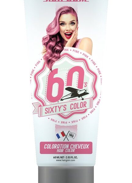 Semi-permanente kleurstof Hairgum Sixty's Color Roze (60 ml)