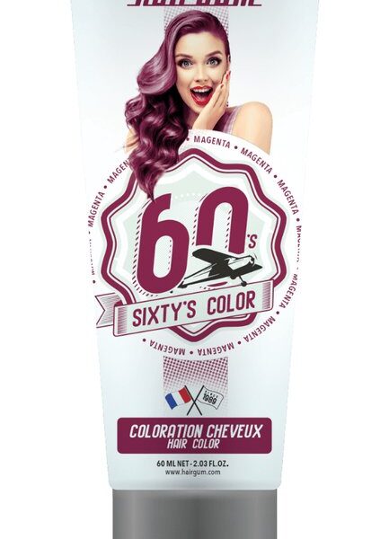 Semi-permanente kleurstof Hairgum Sixty's Color Magenta (60 ml)