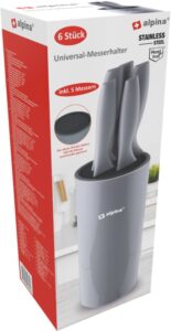 alpina Messenblok met Messen - 6 Delig - Messenset - RVS - Grijs - Afbeelding 2