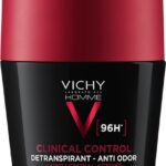 Vichy Homme Deodorant Clinical Control 96U 50ml tegen overmatige transpiratie - roller 50ml - ook voor een gevoelige huid
