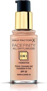 Max Factor Facefinity All Day Flawless 3-in-1 Liquid Foundation - 045 Almond - Afbeelding 4