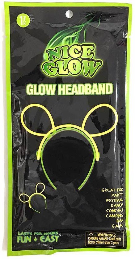 437x840-3 Glow in the dark hoofdband 1 Stuk - Geel - Afbeelding 1