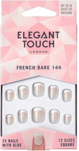 False nails Elegant Touch French Xs 24 Pieces (24 uds) - Afbeelding 2