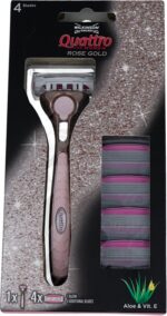 Wilkinson Quattro for Women Rose Gold Scheersysteem Houder + 4 Scheermesjes - Afbeelding 4