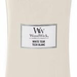 WoodWick Hourglass Large Geurkaars - White Teak
