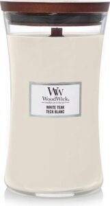 WoodWick Hourglass Large Geurkaars - White Teak