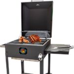 Maxenza Grill Time Houtskoolbarbecue Cowboygrill - Verstelbare BBQ met Thermometer, Opklapbaar Dienblad & Wielen