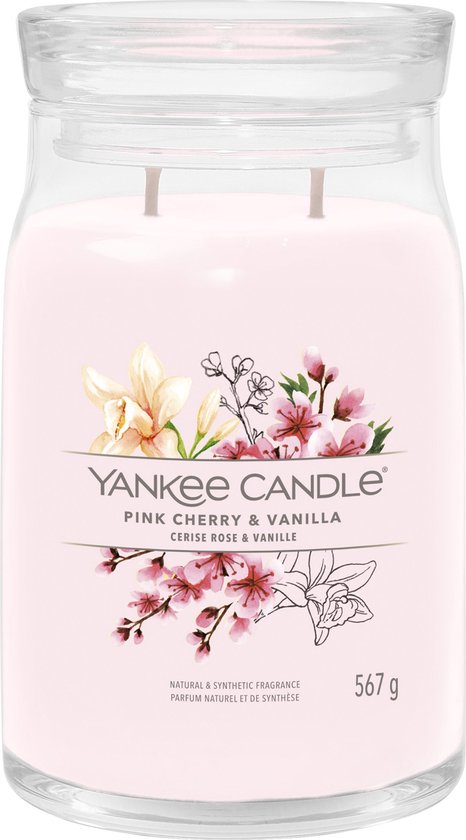 466x840-110 Yankee Candle - Pink Cherry & Vanilla Signature Large Jar - Afbeelding 1