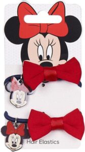 Haarelastiek Minnie Mouse Rood Blauw Lasso 2 Stuks