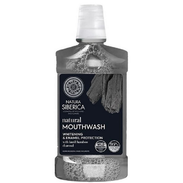 4743318140223_1 Natura Siberica Natural Mouthwash with Bamboo Charcoal 520ml - Afbeelding 1