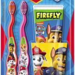 Kinder tandenborstel set Paw Patrol - Rood / Roze / Geel - Kinderen - 2 Tandenborstels - Beker - Tandpasta