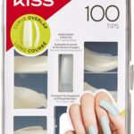 Kiss Gellak 100 Nageltips and Lijm - Kunstnagels - 100 stuks - Nepnagels - Doorzichtig - Curve overlap