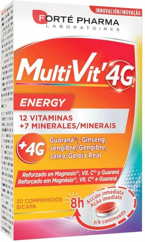 506x840-16 Food Supplement Forté Pharma Multivit 4G 30 Units - Afbeelding 1
