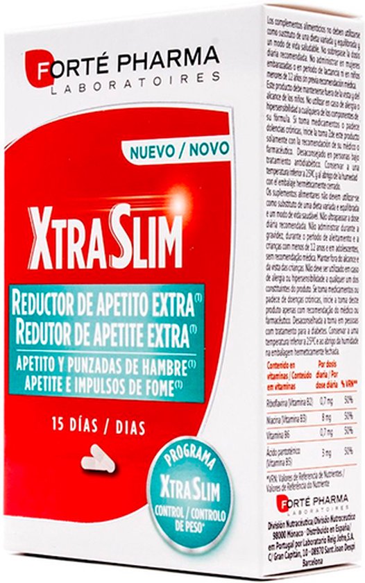 526x840-28 Food Supplement Forté Pharma Xtraslim 60 Units - Afbeelding 1