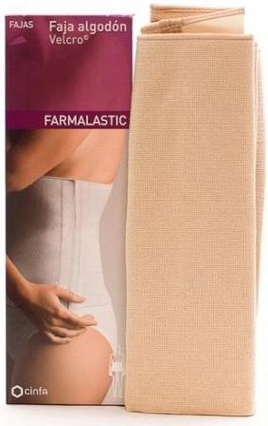 530x840-14 Faja De Algodon Y Velcro Talla 3 Color Beige Farmalastic - Afbeelding 1