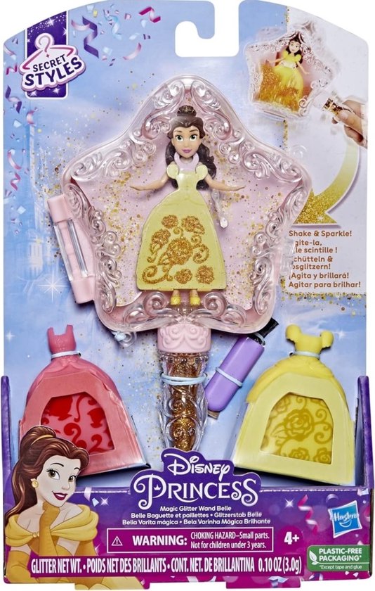 534x840-2 Disney Princess Magic Glitter Belle speelfiguur - Afbeelding 1