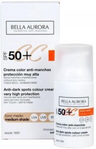 Bella Aurora - Anti Donkere Vlekken Crème Cc Cream Bella Aurora Medium huidskleur SPF 50 - 30 ml - Afbeelding 2