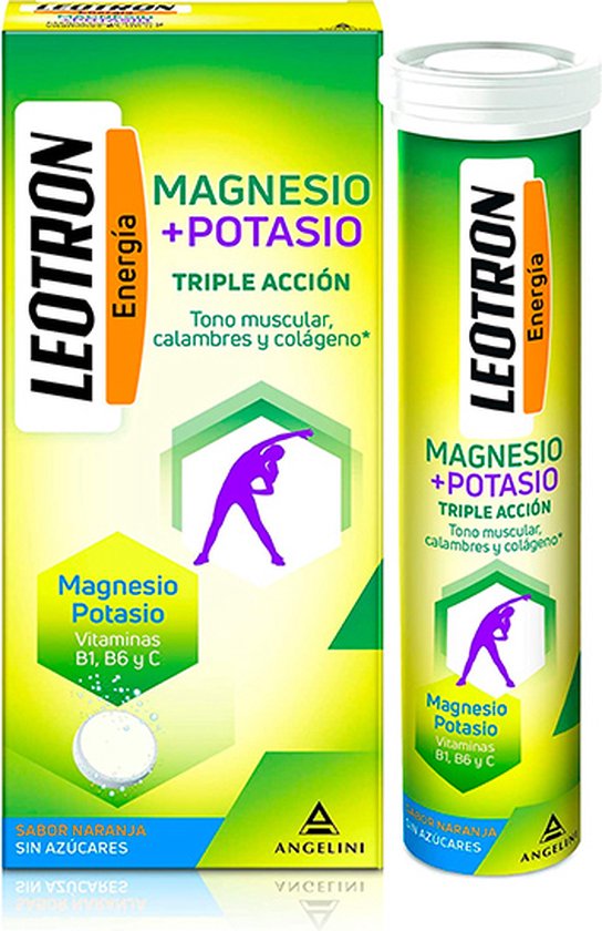 544x840-39 Leotron Magnesium + Potassium Energy Triple Action Effervescent Tablets #orange 54 U - Afbeelding 1