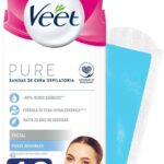 Facial Hair Removal Strips Veet Bandas De Cera Pure Sensitive skin (40 Units)