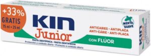 Kin Kin Junior Pasta Dentífrica Anticaries #menta Suave 75 + 25 Ml - Afbeelding 2