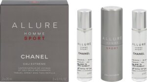 Chanel Allure Homme Sport Eau Extreme Mini Edt Concentree Spray   2 Refills 3 X 21 ml for Men - Afbeelding 2