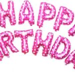 Roze folieballonnen in de vorm van letters 'HAPPY BIRTHDAY' (13 stuks) - Ballonnen verjaardag decoratie meisje