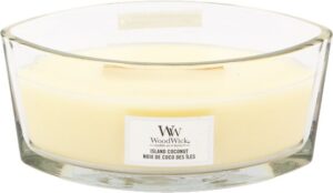 WoodWick Heartwick Flame Ellipse Geurkaars - Island Coconut - Afbeelding 2