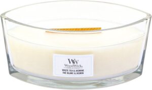 WoodWick Heartwick Flame Ellipse Geurkaars - White Tea & Jasmine - Afbeelding 3
